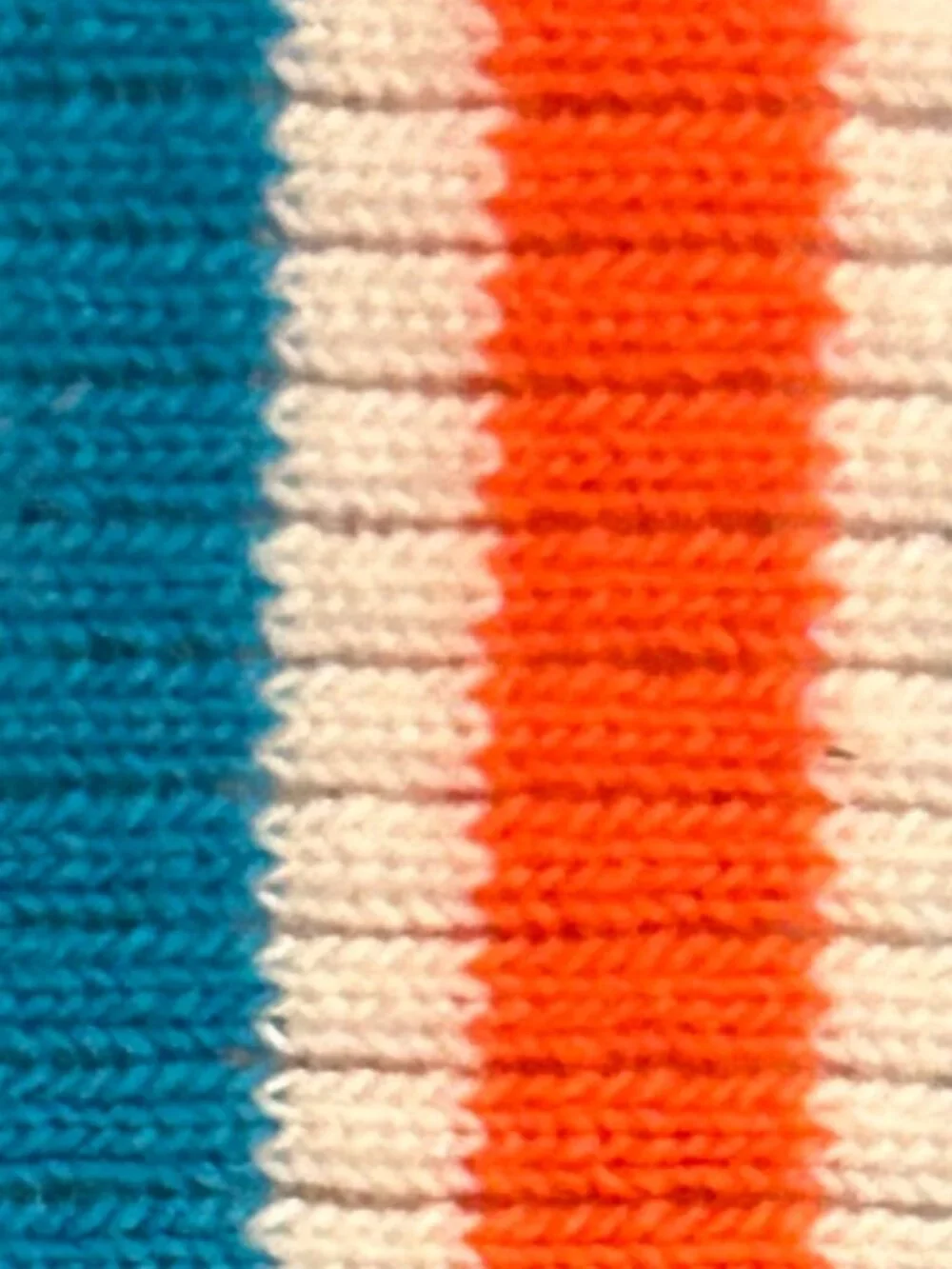 Vintage Fabric Yardage Doubleknit Blue Orange White